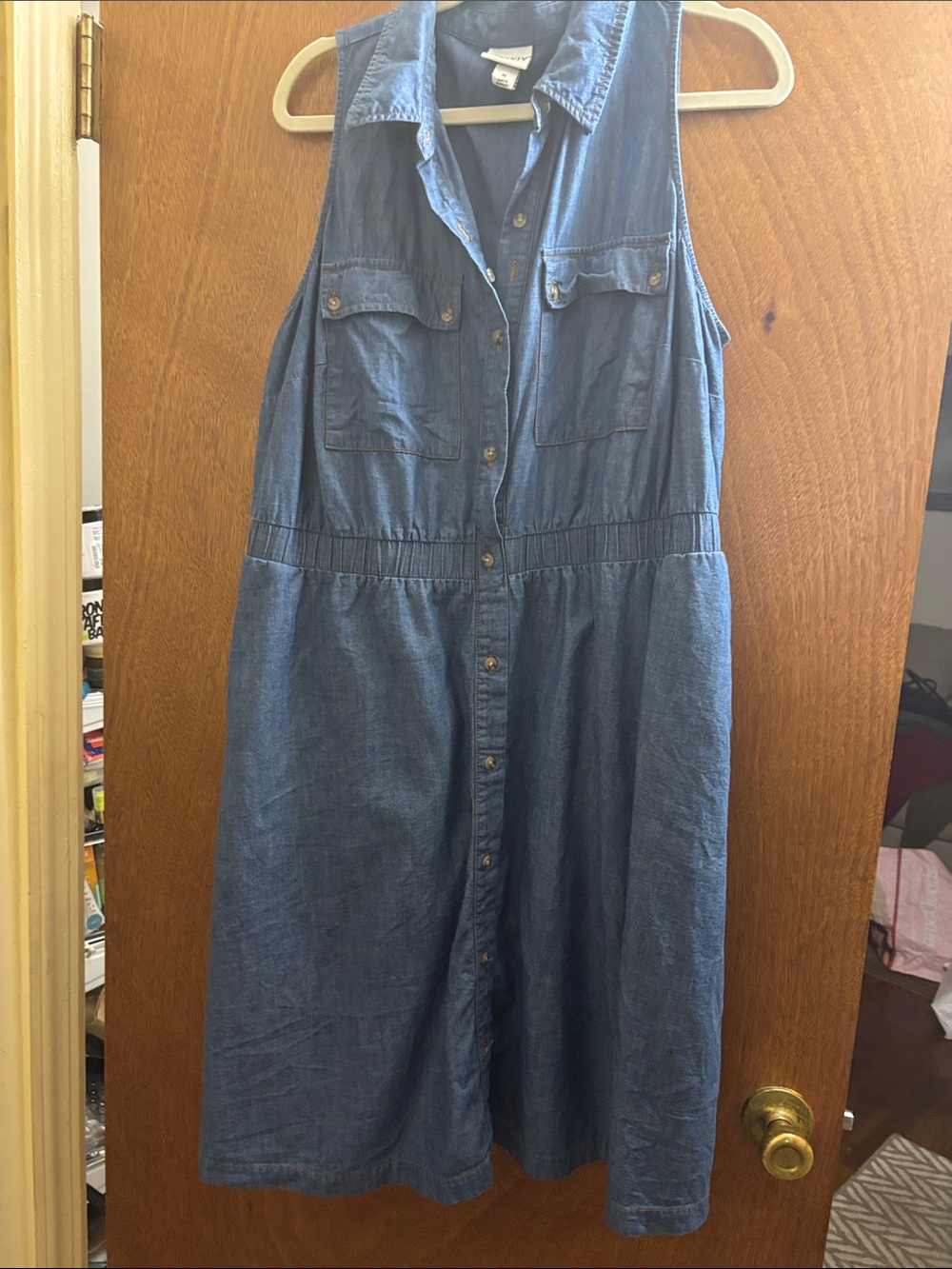 Ava & Viv Denim-Blue Chambray Top